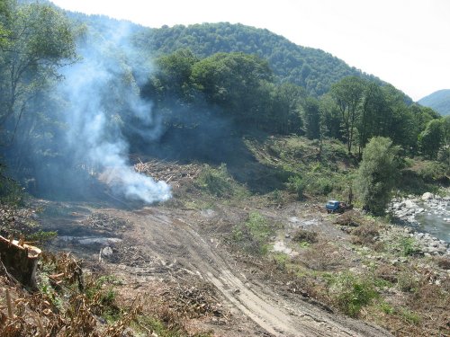 (2009.08.16) Строительство и вырубки леса в районе южного портала тоннеля №5 совмещенной дороги Адлер-Красная Поляна