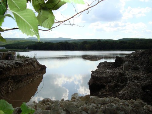 Место прорыва дамбы на водохранилище возле хутора Гапоновский