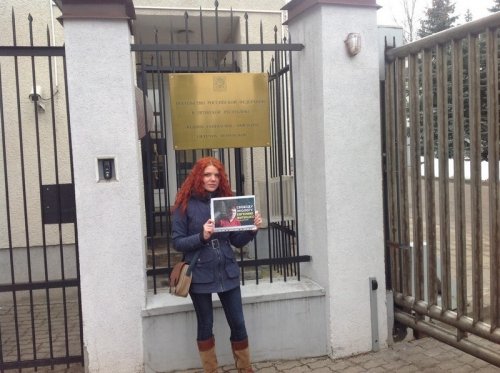 Акция в поддержку Евгения Витишко в Вильнусе