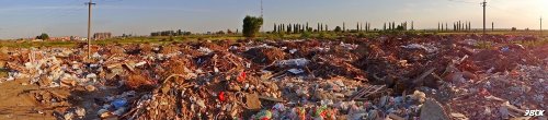 Свалка отходов в Яблоновском возле трассы на повороте в сторону Шапсугского водохранилища