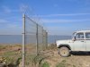 Забор, огораживающий территорию стройки Керченского моста