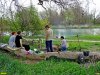 Лагерь возле места высадки деревьев на берегу озера Старая Кубань