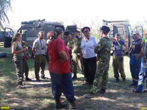 Приход казаков в противопожарный лагерь