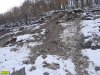Живой оползень над трассой незаконно строящейся дороги на Энгельманову Поляну