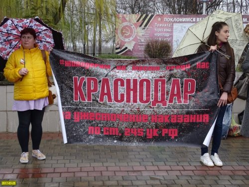 Пикет  в защиту прав животных в Краснодаре в рамках общероссийского движения "Россия в защиту животных"