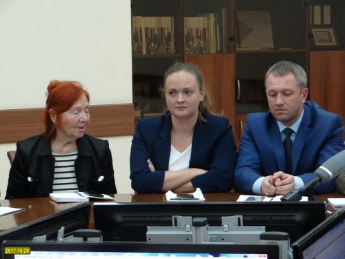Надежда Халимова, Ольга Завьялова (ОНФ) и Олег Шаталов (администрация Краснодара)