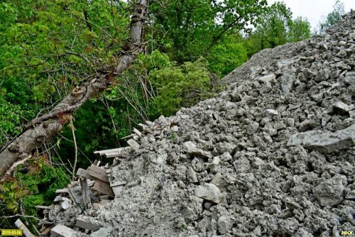 Чтобы спрятать незаконно сваленные в лесу отходы их сверху завалили слоем грунта