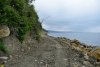 К пляжу гостиницы "Grand Paradise" (Джубга) был срыт горный склон и пробита дорога по берегу Черного моря