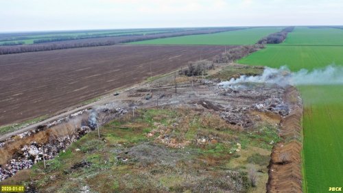 Белоглинская свалка вид сверху