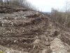 Дорогу к карьеру пробивают по склону, уничтожая лес