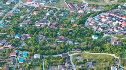 Зелёные зоны в с.Глебовское: (1) в центре и (2) вверху справа