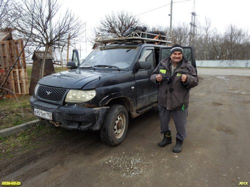 Водитель Г.Учкуров на обследовании перспективной ООПТ Корниловский парк
