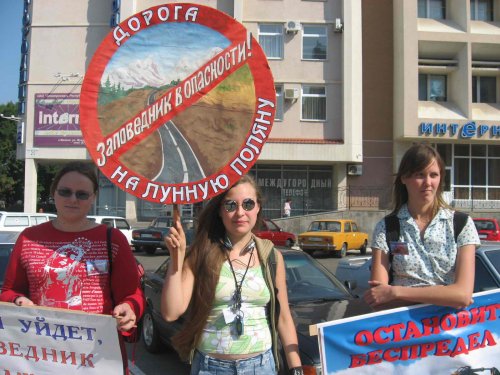 Пикет против строительства дороги