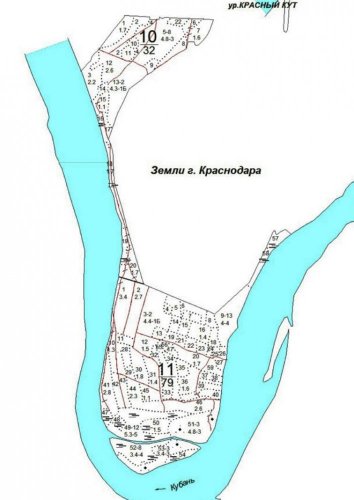 Схема лесных кварталов, составляющих лесопарк Красный Кут